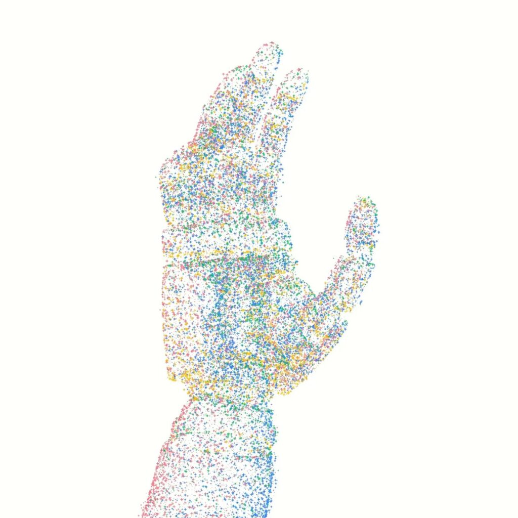 Abstract hand representing the dexterity of Gemini Robotics 2